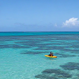Caribbean Holidays, September Adventures, Kayaker and snorkellers exploring clear turquoise water and colourful reef near Tintamarre island