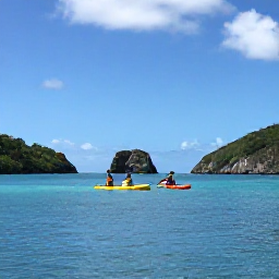 Caribbean Holidays, September Adventures, Kayakers paddling through calm turquoise water beside rocky islands and hidden coves in the British Virgin Islands