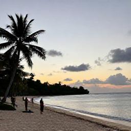 Caribbean Holidays, September Adventures, Relaxed travellers enjoying a quiet Caribbean beach at sunset on a small Grenadine island