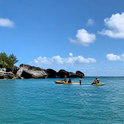 Caribbean Holidays, September Adventures, Visitors kayaking through calm turquoise water beside the rocky coastline of Saint Barth&eacute;lemy under a sunny sky
