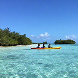 Caribbean Holidays, September Adventures, Visitors kayaking through clear shallow sea beside mangroves and small islands in Turks and Caicos
