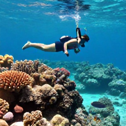 Caribbean Holidays, September Adventures, Visitors snorkelling above colourful coral and tropical fish in clear Bermuda water near a rocky coastline