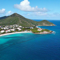 Caribbean Holidays, September All Inclusive, Aerial view of Saint Martin and Sint Maarten coastline with turquoise Caribbean water, sandy beaches and green hills in September sunshine