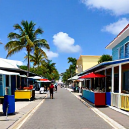 Caribbean Holidays, September Beach Holidays, Colourful Caribbean market street with local food, friendly residents and tropical September weather
