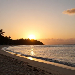Caribbean Holidays, September Beaches, A peaceful Saint Barth&eacute;lemy sunset over a quiet beach, with warm golden light on the sand and calm Caribbean water