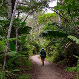 Caribbean Holidays, September Birdwatching, Birdwatcher walking a quiet trail through coastal forest near Sage Mountain on Tortola