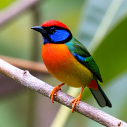 Caribbean Holidays, September Birdwatching, Close view of a colourful Barbados bullfinch perched on a branch in a tropical garden