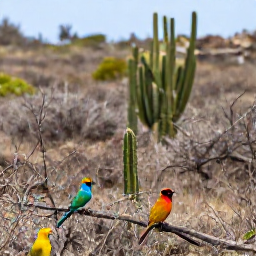 Caribbean Holidays, September Birdwatching, Colourful Caribbean birds among cacti and dry scrub in Aruba during September