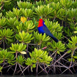 Caribbean Holidays, September Birdwatching, Colourful Caribbean birds perched among mangroves and tropical foliage in a calm United States Virgin Islands wetland