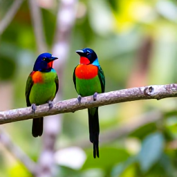 Caribbean Holidays, September Birdwatching, Colourful tropical birds perched in lush green forest in the Dominican Republic during September