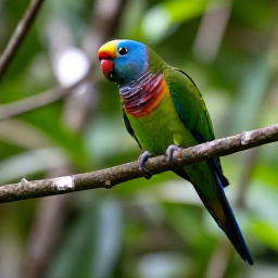 Caribbean Holidays, September Birdwatching, Saint Lucia parrot perched on a branch in the green canopy of a rainforest