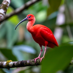Caribbean Holidays, September Birdwatching, Scarlet ibis and tropical birds in lush Saint Lucian rainforest during early morning light