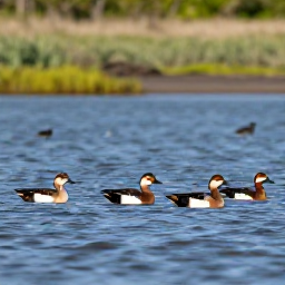 Caribbean Holidays, September Birdwatching, White-cheeked pintail ducks and wading birds around a peaceful Bahamian wetland