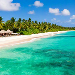 Caribbean Holidays, September Business Class, Clear turquoise water, white sand beach and lush green Jamaican coastline near a luxury resort