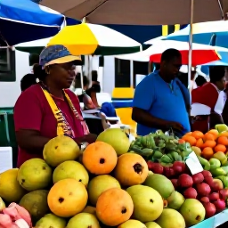 Caribbean Holidays, September Cooking Holidays, Colourful Martinique market in September with tropical fruit, fresh vegetables, spices and local vendors