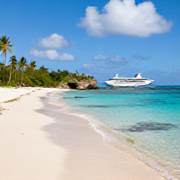 Caribbean Holidays, September Cruises, A calm beach on St John in the US Virgin Islands, with white sand, clear water, palm trees and snorkellers near the reef