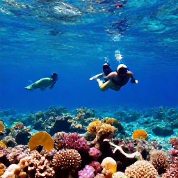 Caribbean Holidays, September Cruises, Travellers snorkelling over a colourful coral reef in clear shallow water near Grand Turk