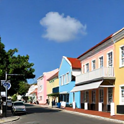 Caribbean Holidays, September Cruises, Visitors exploring colourful Charlotte Amalie streets in St Thomas, with historic buildings, local shops and tropical greenery