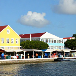 Caribbean Holidays, September Culture, Colourful waterfront in Marigot, Saint Martin, with local market stalls, Caribbean architecture and visitors exploring on a sunny September morning