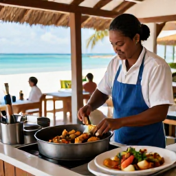 Caribbean Holidays, September Culture, Fresh conch prepared at a traditional Turks and Caicos restaurant, with local dishes, friendly service and a sunny island setting