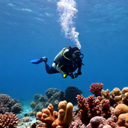 Caribbean Holidays, September Diving, Scuba diver exploring a colourful Caribbean coral reef in clear blue water during September