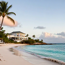 Caribbean Holidays, September Escapes, A quiet turquoise beach in Saint Barth&eacute;lemy in September, with a stylish adults-only hotel, palm trees and soft morning light