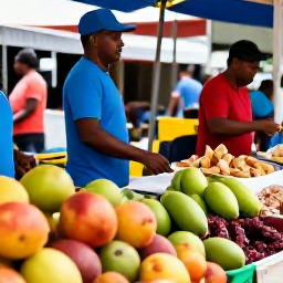 Caribbean Holidays, September Festivals, Local Antiguan food market with fresh tropical fruit, spices, seafood and friendly vendors