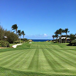 Caribbean Holidays, September Golf Holidays, Golfer teeing off on a scenic Bermuda course with ocean views, palm trees and neatly maintained fairways