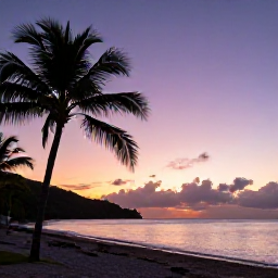 Caribbean Holidays, September Holidays, A colourful Caribbean sunset over the sea near Saint Vincent, with palm silhouettes and a relaxed beach atmosphere