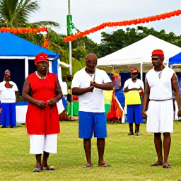 Caribbean Holidays, September Holidays, A lively September cultural celebration in Basseterre, Saint Kitts, with local people, colourful decorations and Caribbean music