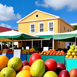 Caribbean Holidays, September Holidays, Colourful Marigot market in Saint Martin, fresh tropical fruit, local spices, friendly stalls and French-Caribbean architecture
