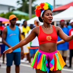 Caribbean Holidays, September Holidays, Colourful September cultural celebration in Kingstown, Saint Vincent, with local people, music and Caribbean street life