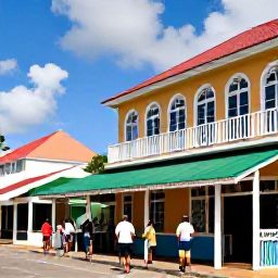 Caribbean Holidays, September Holidays, Visitors exploring Basseterre, Saint Kitts, with colourful historic buildings, local shops and a lively but relaxed Caribbean atmosphere