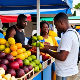 Caribbean Holidays, September Honeymoons, Honeymoon couple exploring a colourful Martinique market in Fort-de-France, with tropical fruit, spices and Creole stalls