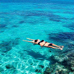 Caribbean Holidays, September Honeymoons, Honeymoon couple swimming in clear turquoise water beside a Jamaican coral reef, colourful fish visible below