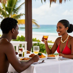 Caribbean Holidays, September Honeymoons, Romantic open-air dinner for two featuring fresh Caribbean food at a Montserrat restaurant