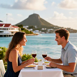 Caribbean Holidays, September Honeymoons, Romantic waterfront dinner for two at a French Caribbean restaurant in Grand Case, Saint Martin