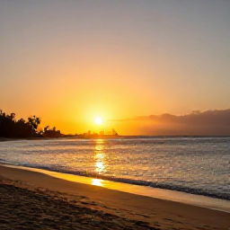 Caribbean Holidays, September Instagram Hotspots, Sunset over Pinney's Beach on Nevis, with golden sand, calm Caribbean water and Saint Kitts visible in the distance