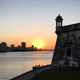 Caribbean Holidays, September Instagram Hotspots, Sunset view from Havana's El Morro fortress across the harbour, with warm skies and the city skyline