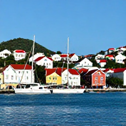 Caribbean Holidays, September Island Hopping, A sunny harbour scene in Charlotte Amalie, St Thomas, with colourful waterfront buildings, yachts and Caribbean hills