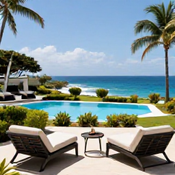 Caribbean Holidays, September Montserrat, A welcoming all-inclusive resort terrace on Montserrat overlooking the Caribbean Sea, with tropical gardens, a swimming pool and comfortable outdoor seating