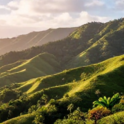 Caribbean Holidays, September Nature Holidays, Lush Dominican Republic mountain landscape in September, with green hills, tropical forest and soft morning light