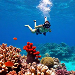 Caribbean Holidays, September Nature Holidays, Traveller snorkelling above a colourful coral reef with tropical fish in the clear waters of the British Virgin Islands