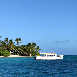 Caribbean Holidays, September Nature Holidays, Whale watching boat near the Dominican Republic coast with calm blue sea, tropical shoreline and seabirds