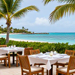 Caribbean Holidays, September Nature, Relaxed outdoor dining beside the sea in Providenciales, Turks and Caicos, with fresh seafood and tropical surroundings