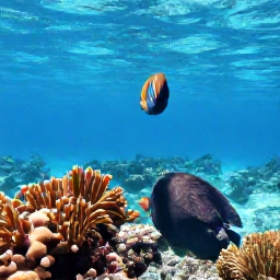 Caribbean Holidays, September Nature, Snorkeller observing colourful tropical fish and coral in clear shallow water near Grand Turk, Turks and Caicos