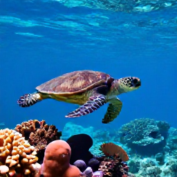 Caribbean Holidays, September Scuba Diving, A sea turtle swimming above coral, sponges and tropical reef fish in Tobago