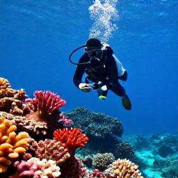 Caribbean Holidays, September Scuba Diving, Scuba diver exploring a colourful coral reef in clear Caribbean water around Saint Kitts and Nevis