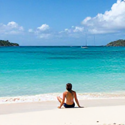 Caribbean Holidays, September Solo Holidays, A solo traveller relaxing on a quiet white-sand beach in St Thomas, United States Virgin Islands, with turquoise water and gentle September sunshine
