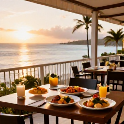 Caribbean Holidays, September Spa Breaks, An elegant seaside restaurant in Providenciales at sunset, serving fresh Caribbean seafood and colourful tropical dishes